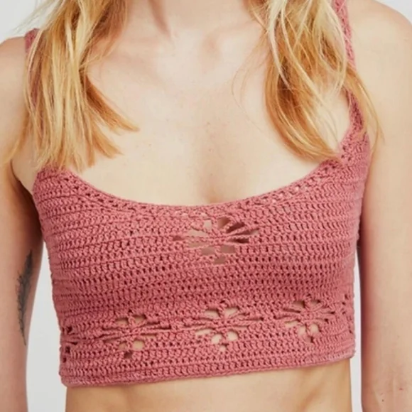 Free People Berkinette Crochet Crop Tank
