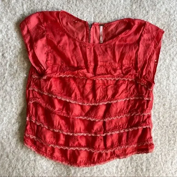 Free people eyelet‎ tiered top xs