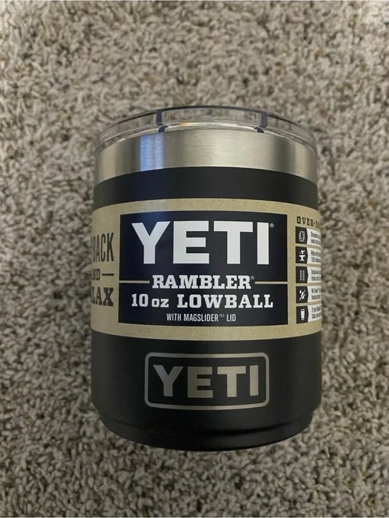 Yeti Rambler 10oz Lowball - Black and Stainless Steel