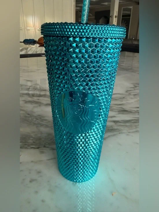 New Starbucks Metallic Teal Studded Tumbler (Summer 2023) Limited edition