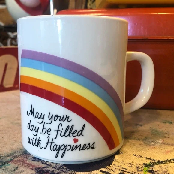 ☕️AVON Happiness Rainbow Coffee Mug 1984 ☕️