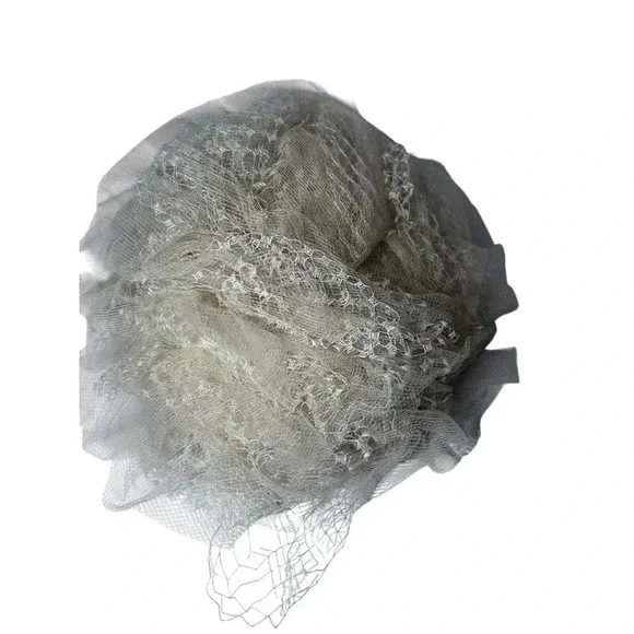 Lenore Marshall New York Union Made Hat With Hair Clips Lots Of Netting Taupe