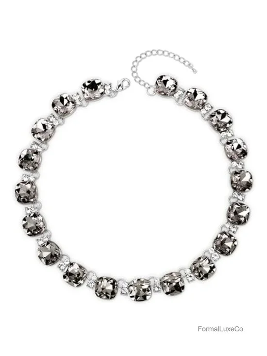 Austrian Crystal Choker Necklace and Earring Set for Wedding Bridesmaid Prom
