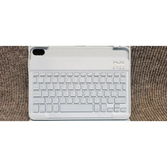Light Blue Bluetooth Keyboard Tablet Case Folio Cover‎ USB-C Rechargeable