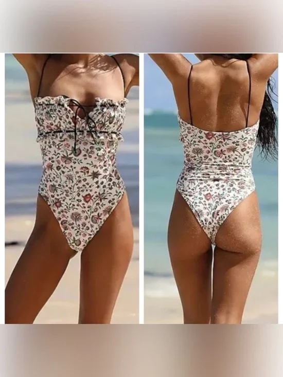 FREE PEOPLE x Baben Antoinette Floral Printed One-Piece Swimsuit NWT Size XS