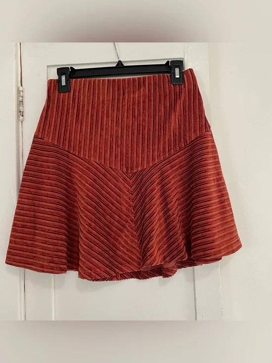 Free People Rust Corduroy Flared Mini Skirt Camden size medium