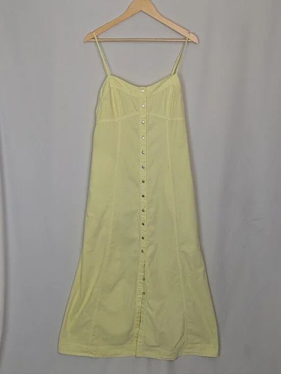 Free People Just Jill Yellow Cotton Maxi Dress