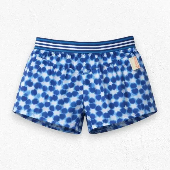 Free People Movement Blue Combo Print Lined High Rise Running Shorts Size Large