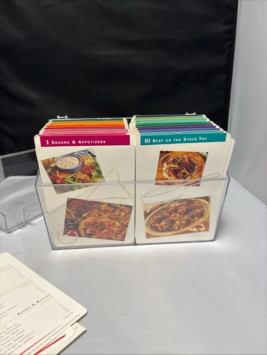 Lot Recipe Cards Easy Everyday Cooking 19 Sections Step By Step w/Case read