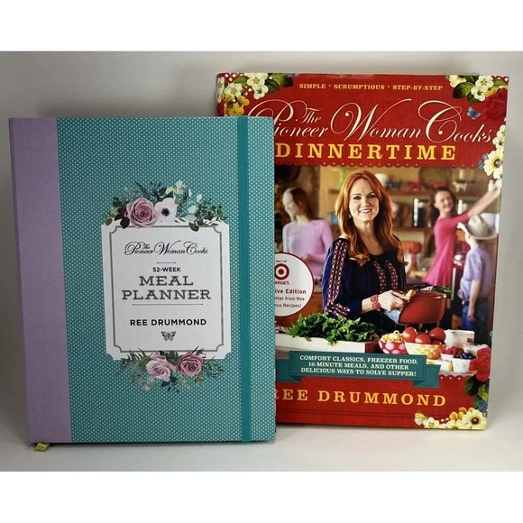 Pioneer Woman Dinnertime Cookbook‎ & 52-Week Meal Planner Recipes Cooks Book EUC