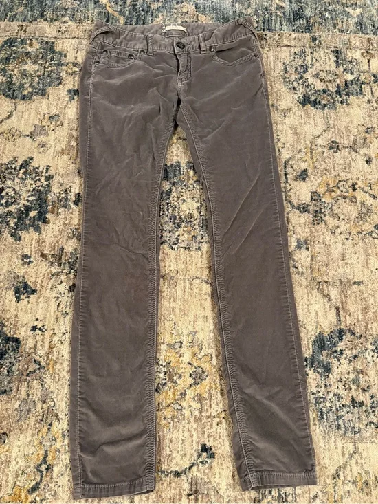 Free People Womens Grey Skinny Corduroy Pants Sz 27