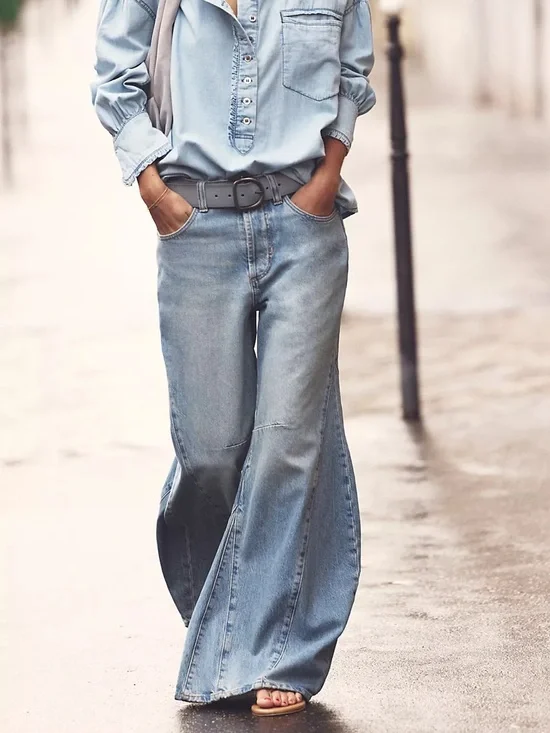 Free People Eden High Slouchy Flare Jeans