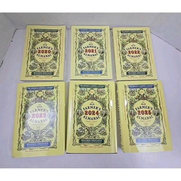 Lot Of 6 The Old Farmer's 2021 Through 2025 Almanacs 3 Soft And 3 Hardback NEW