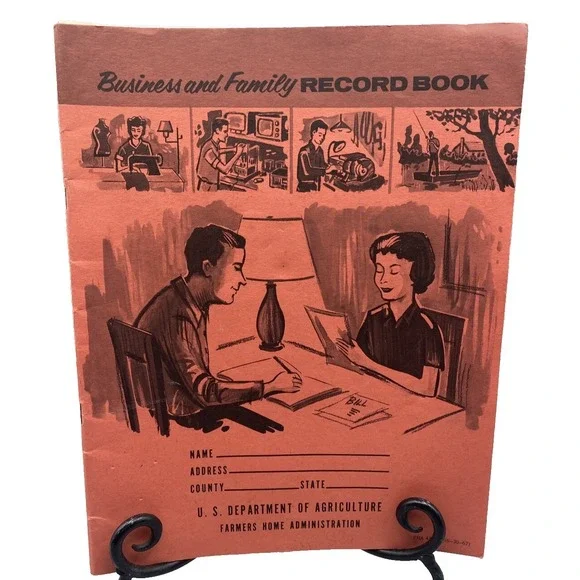 Vintage Business and Family Record Book Trad Wife Household Finances Accounting