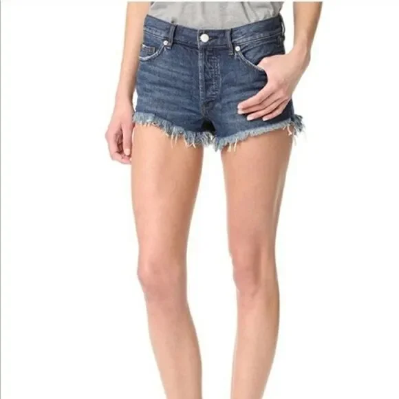 Free People Button Fly High-rise Cut Off Shorts 25