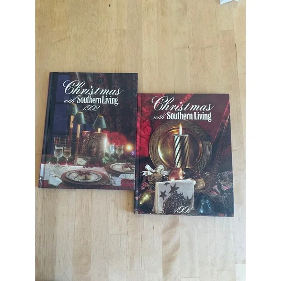 Christmas with Southern Living Books 1991 1992 Hardcover Holiday Decor Recipes