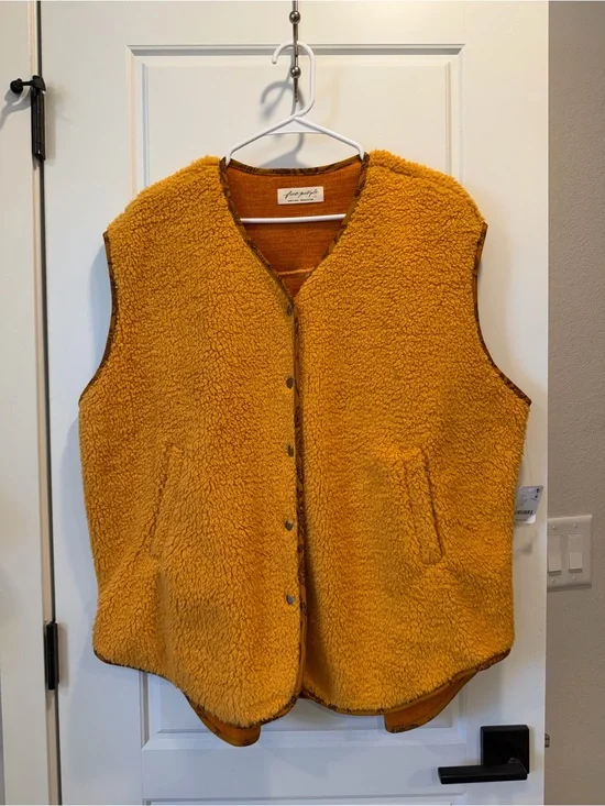 Free People Golden Honey Sherpa Vest