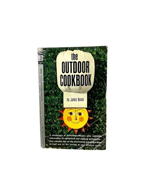 The Outdoor Cookbook Jules Bond 1963 1st Printing Vintage Pocket Book Recipes PB