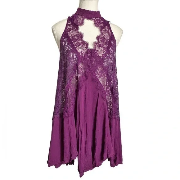 Free People Tell Tale Heart Sleeveless Tunic in Plum
