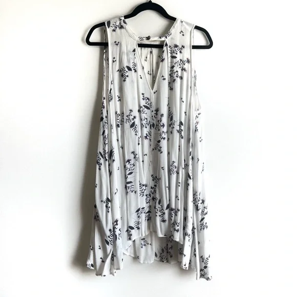 Free People Tree Swing White Floral Tunic Dress Size Medium