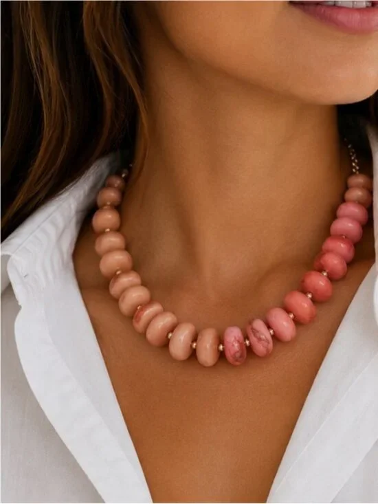 New! Coastal Pink Chunky Colorblock Dopamine Necklace NWOT 1072