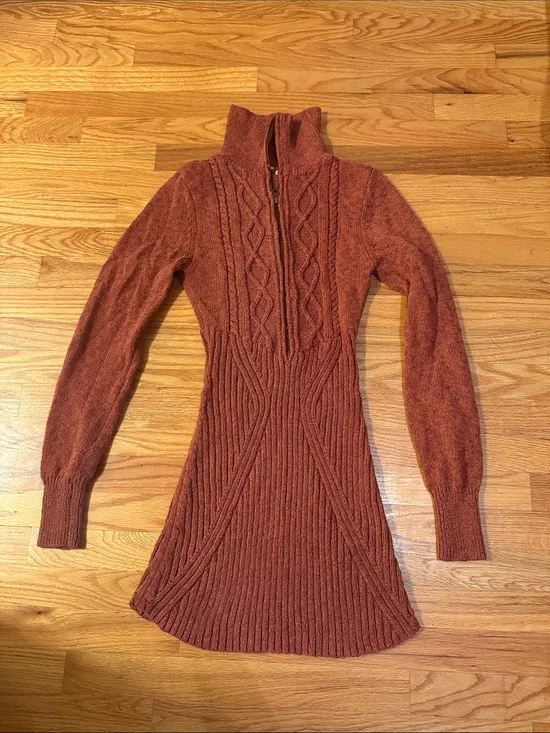 Free People Mont Blanc Zip-Up Sweater Dress