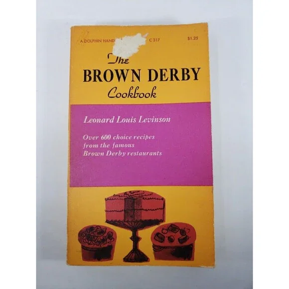 The Brown Derby Cookbook Leonard Louis Levinson 1962 Paperback VTG Collectible