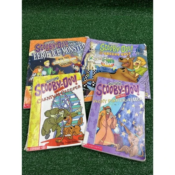 Vtg Scooby Doo Lot Of 4 Books Carnival Creeper Phony Fortune Teller Creepy‎ Chef