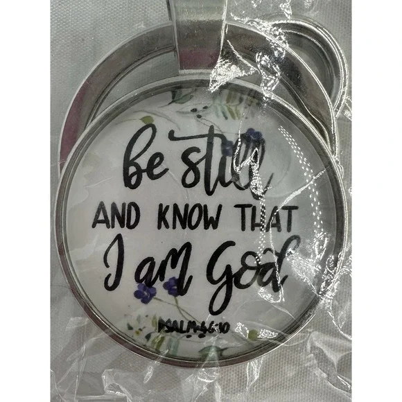 Ladies Inspiration Religious Christian Jewelry Bible PS 46:10 Keychain