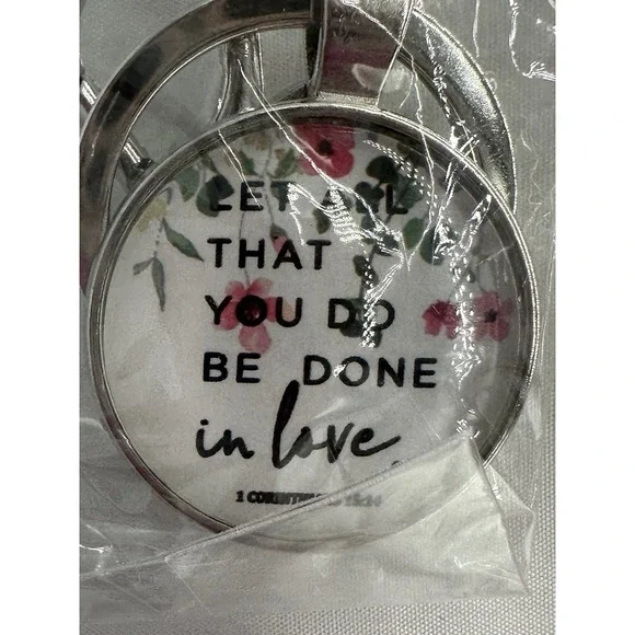 Ladies Inspiration Religious Christian Jewelry Bible 1 Cor 16:14 Keychain