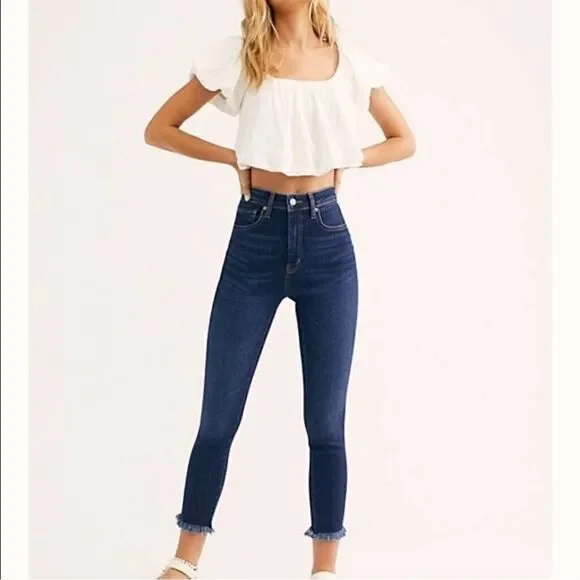 Free People, We the Free, High Rise Dark Wash Skinny Jeans Size 28 OB893288