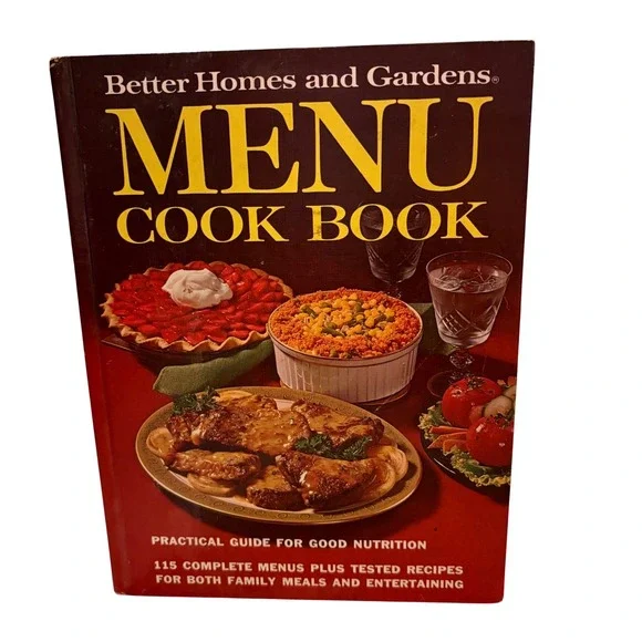 Vtg 1972 Better Homes & Gardens Menu Cookbook Retro Mid Century Kitchen Kitsch