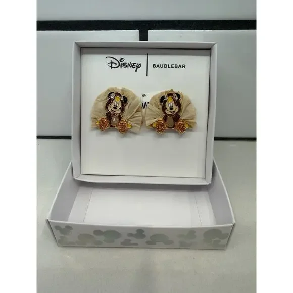 Disney X Baublebar Mickey Mouse Thanksgiving‎ Turkey Holiday Earrings NEW