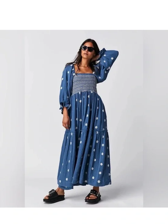 Free People Blue daliha maxi dress