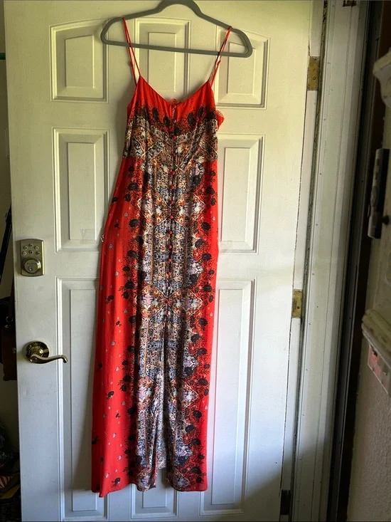 FREE PEOPLE INTIMATELY MORNING SONG MAXI DRESS ACCENTED WITH LACE AT BACK SZ M