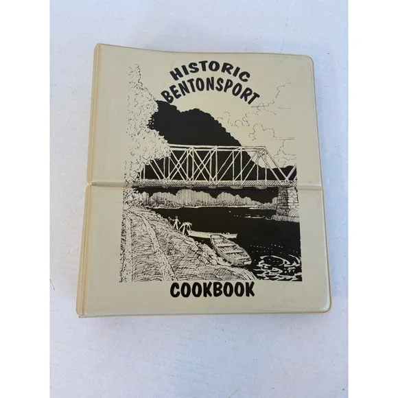 Vintage 1995 Historic Bentonsport Cookbook Iowa Jumbo Jacks 3 Ring Binder