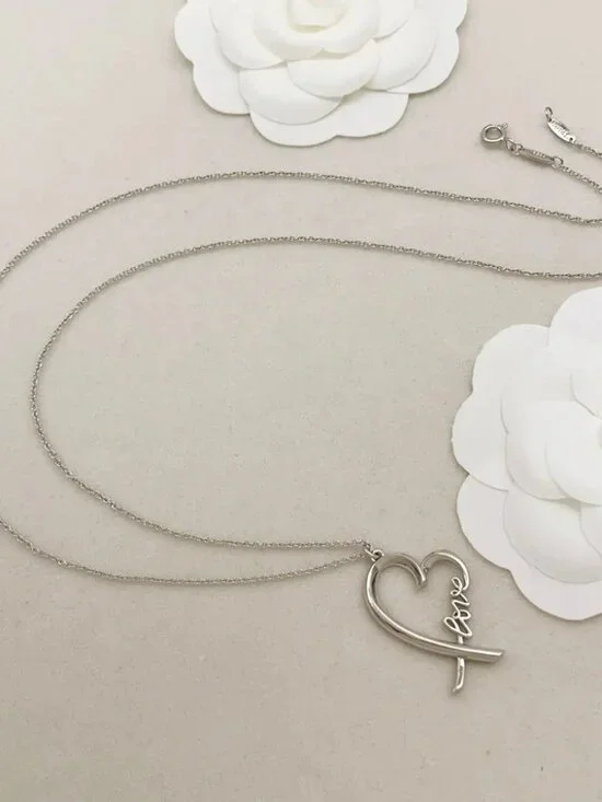 Tiffany & Co. Silver Heart Letter Necklace