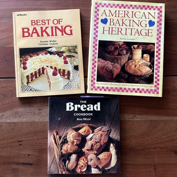 Vintage Baking Cookbook Lot 3 Best Of Baking American Heritage Bread Books‎