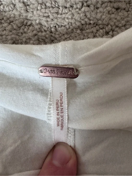 Free People Off White cowl neck long sleeve Top size large