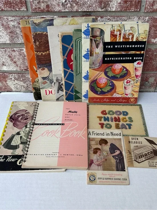 12 Ct Vintage Cook Booklet Lot 1920s 1930s 1940s Recipes Ephemera Junk Journal