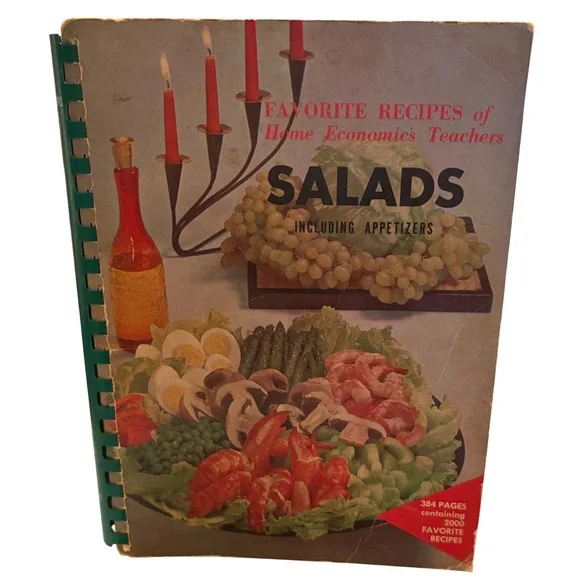 Vtg 1964 Home Economics Salads Cookbook MCM Retro Kitchen Kitsch Styling Prop