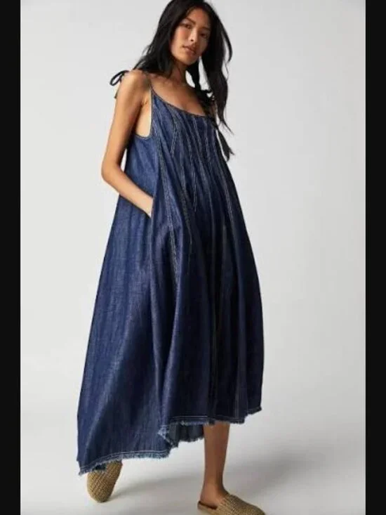 Free People Denim Dreams Midi Dress