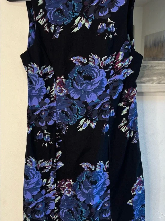 Free People Black Dress with Blue & Purple Floral