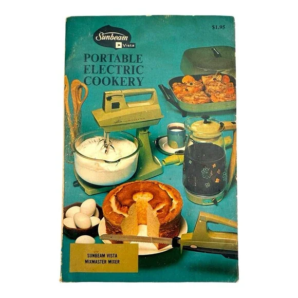VTG 1970 Sunbeam Vista Mixmaster Mixer Portable Electric Cookery Recipe Book