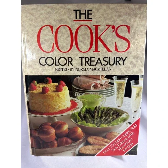 Vintage The Cook's Color Treasury Cookbook Hardcover 1987 Retro Great Meals 1988