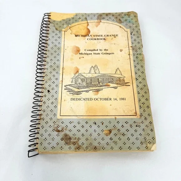 Michigan State Grange Cookbook Spiral Bound VTG 1981 Recipes Kitchen ACCEPTABLE