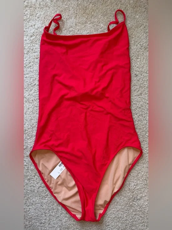 J Crew Classic Red One-Piece Swimsuit
