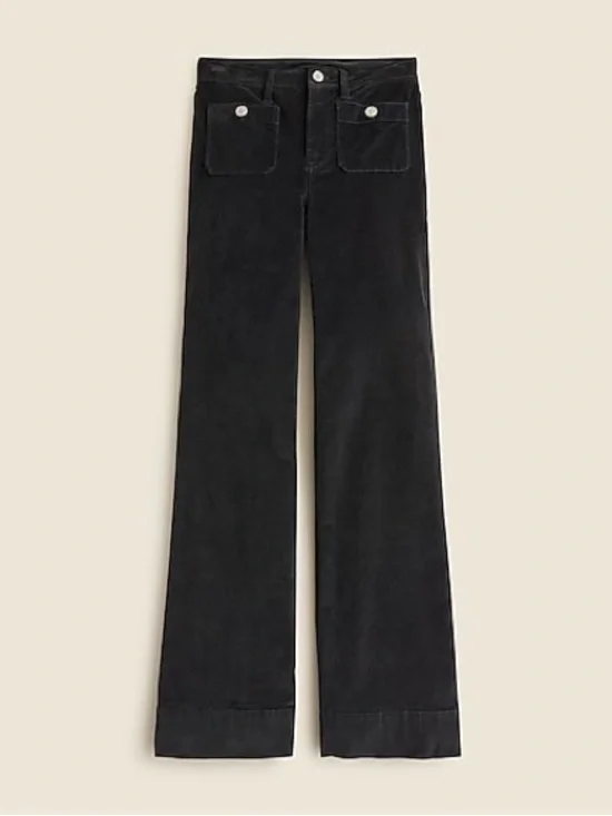 J. Crew Tall Wide Leg Velvet Sailor Trousers