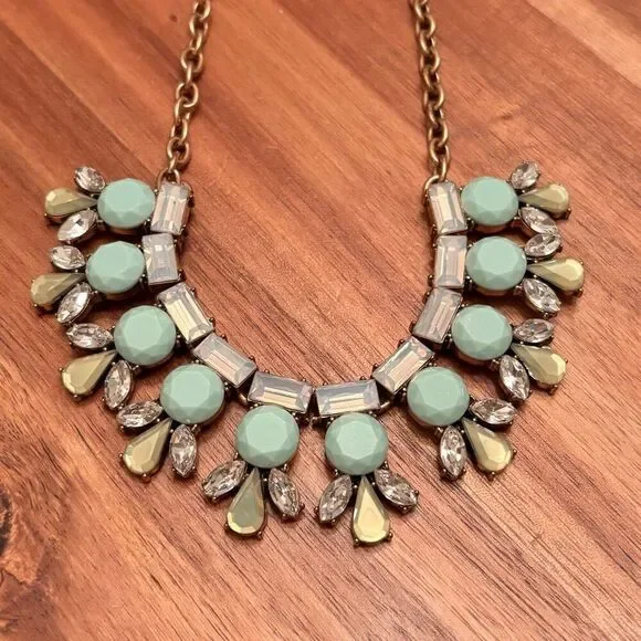 J.Crew | Iridescent Mint Statement Necklace | 18” Adjustable