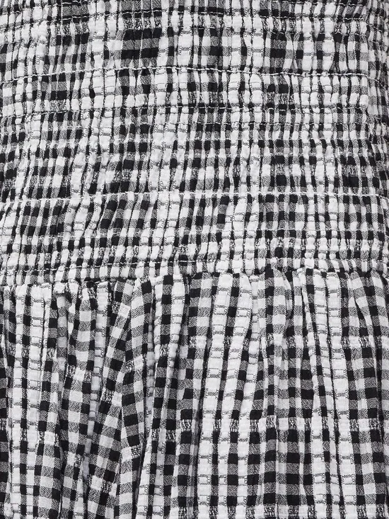 J. Crew Black & White Gingham Smocked Midi Dress size Small Petite